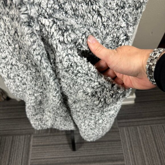 Lucky Brand gray faux fur teddy knee length warm jacket - Picture 4 of 8